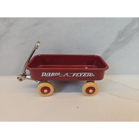 Radio Flyer Other - Miniature 4" Metal Radio Flyer Wagon Toy with Moving Wheels and Handle
